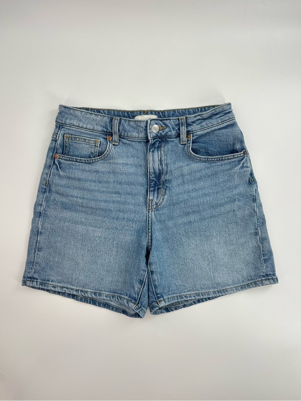 H&M Blue Denim High Waisted Shorts Size 8